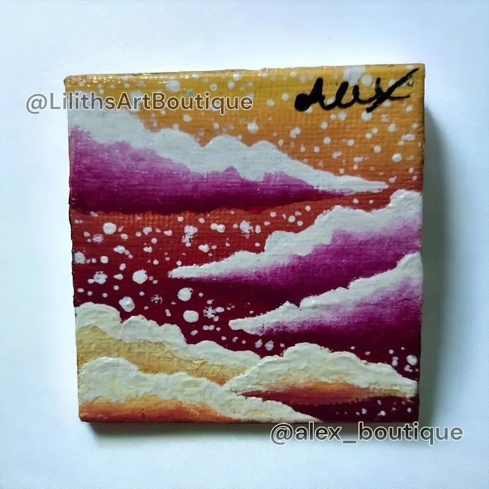 Mini Sky Painting (Y004) - Handmade Oil on Canvas - Picture 4 of 4